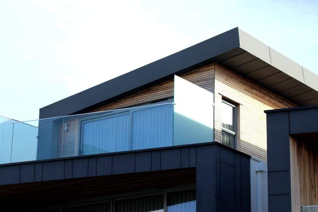 house with a low sloped roof