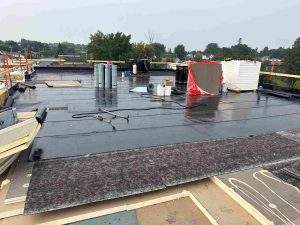 a commercial roofing project being performed by Vanity Roofing in kingston